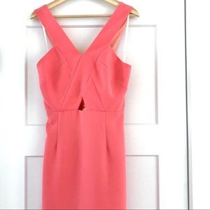 BCBG Sherbet V-neck Scoop Criss Cross Formal Dress